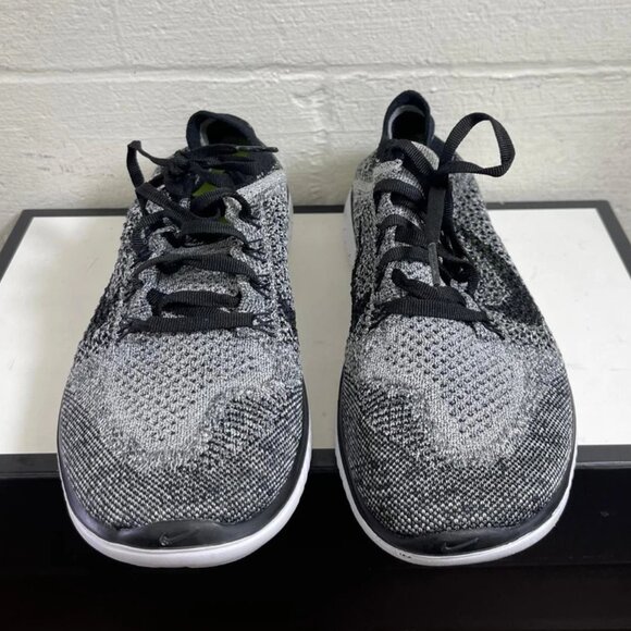 Nike Free Rn Flyknit 942838-101 Black/White Ombre Running Shoes Sneaker Men's 8 - Picture 1 of 9